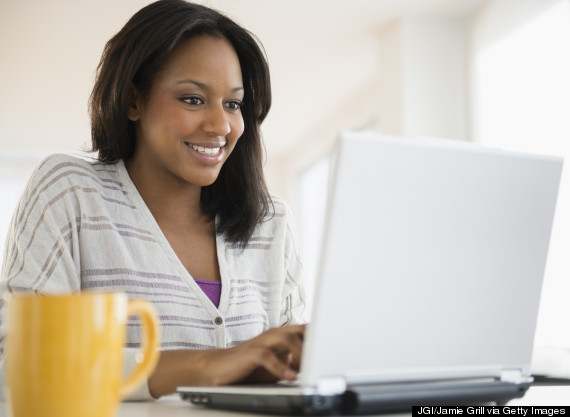 woman on computer