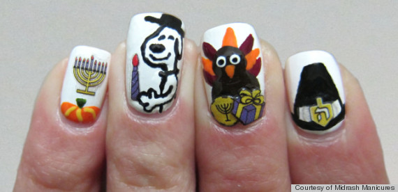 thanksgivukkah manicure