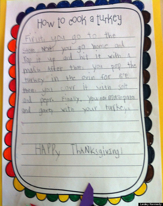 cute-kid-note-of-the-day-how-to-cook-a-turkey-huffpost