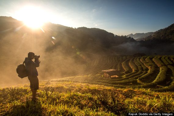 traveler taking pictures