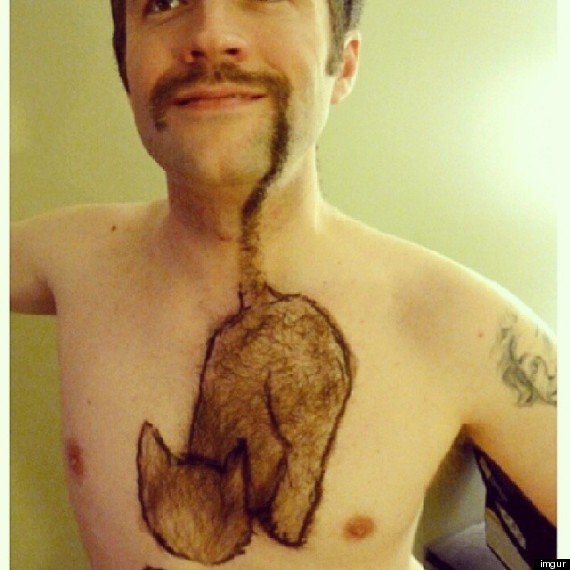 cat shaped chest hair