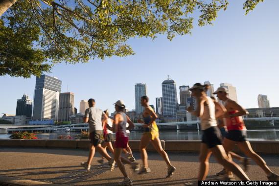 people exercising