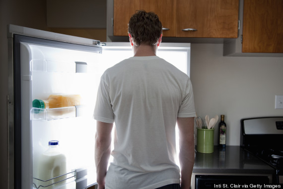 looking in fridge