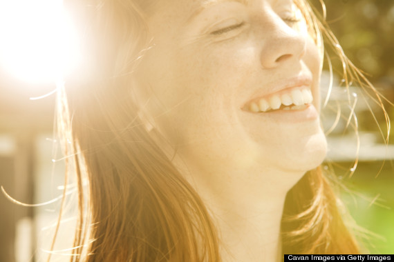 smiling in sun