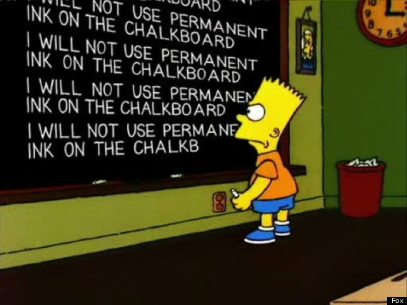 bart simpson chalkboard