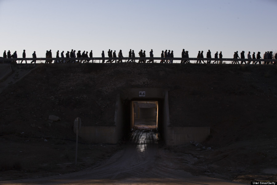 african migrants walk