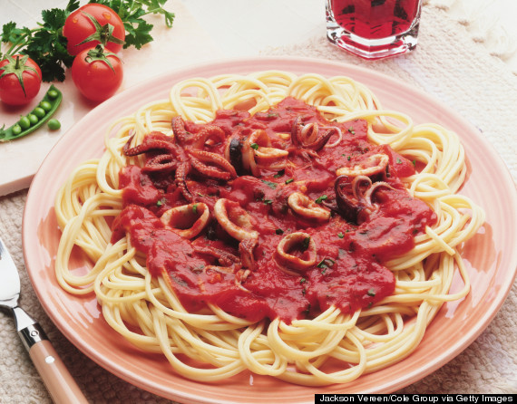 calamari in spaghetti sauce