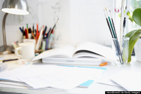 cluttered desk