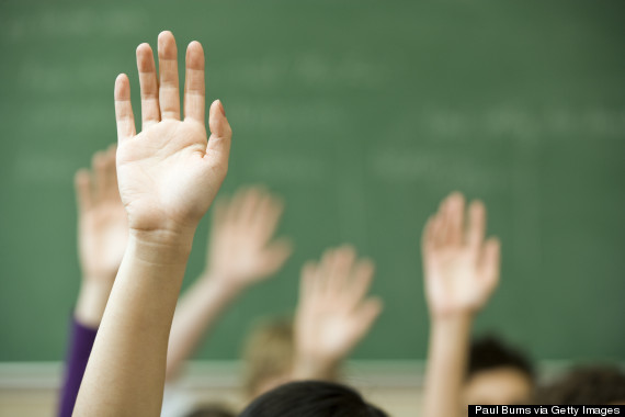 hand raised classroom