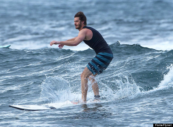 andrew garfield surfing