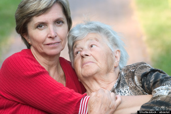 woman hugging her mother