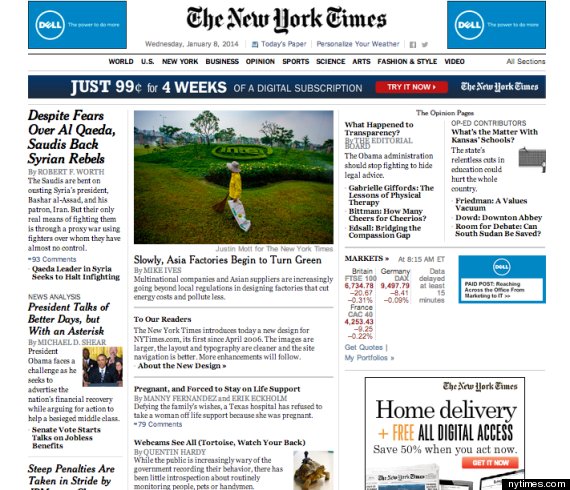 new york times homepage