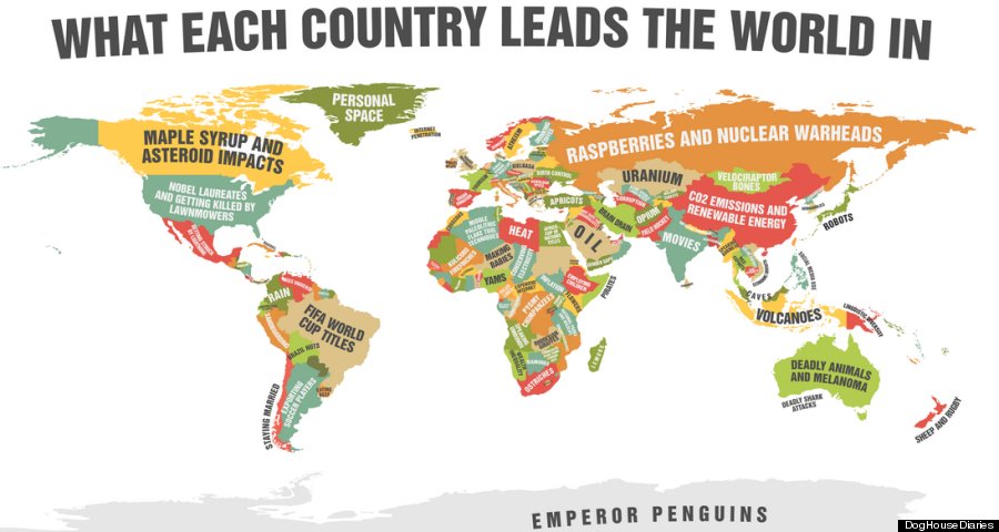 Hilarious Map Shows What Each Country Is Best At | HuffPost