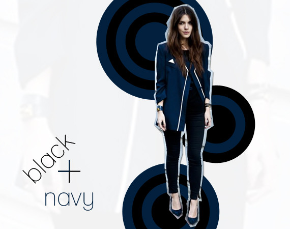 navy and black