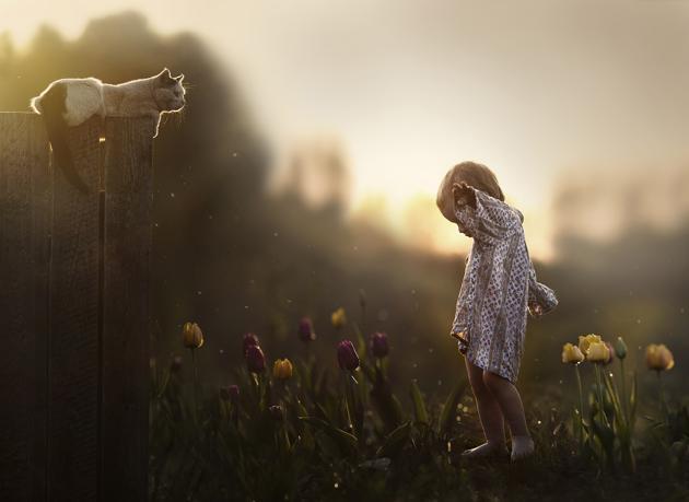 boy with cat