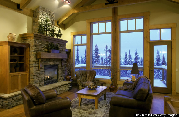 ski lodge fireplace