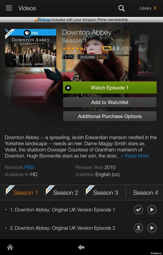 amazon prime instant video kindle