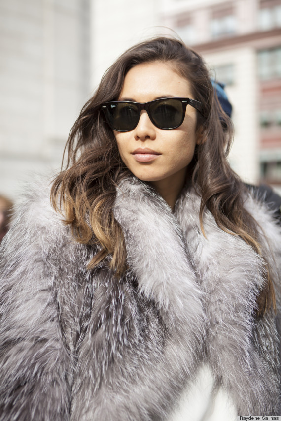 New York Fashion Week Fall 2014 Beauty Street Style: Shiny Hair And  Sunglasses From Day 3 (PHOTOS)