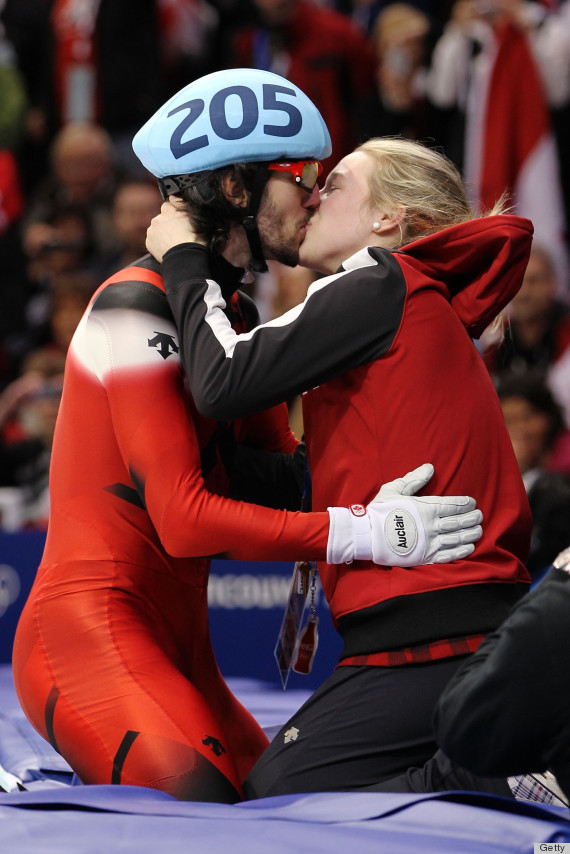 speed skater kiss