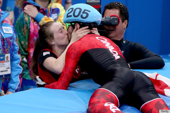 speed skater kiss