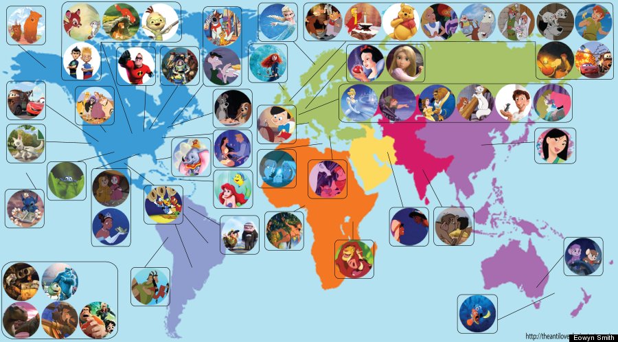 Where In The World Did That Disney Movie Take Place? This Map Lays It ...