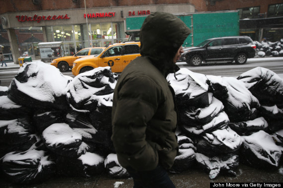 new york city garbage snow