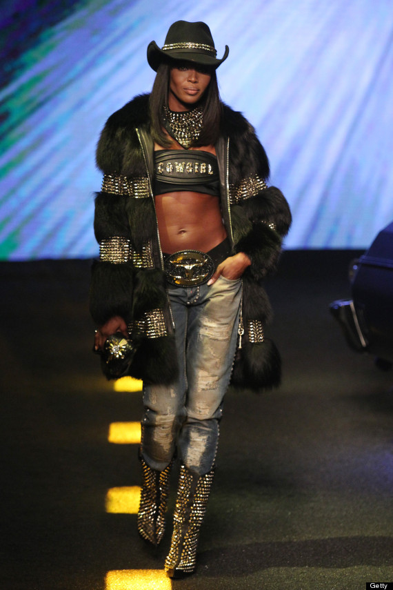 Naomi Campbell Hits The Runway At Philipp Plein Fall 2014 Show