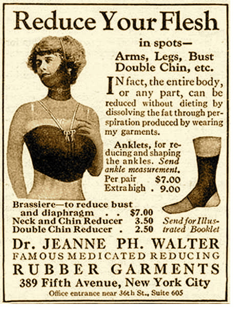 1914 Vintage Ad Weight Loss Rubber Garments Bust Size - ORIGINAL