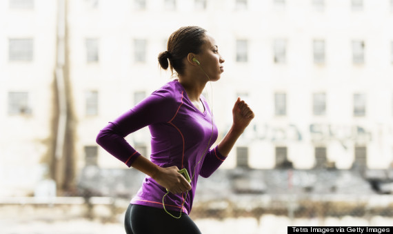 black woman jogging