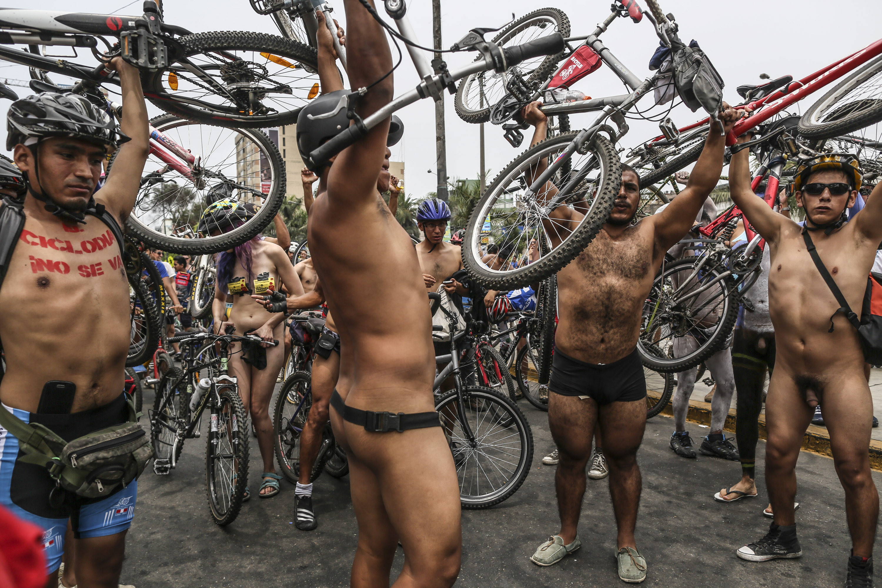 Nake bike protesters pics Adult archive