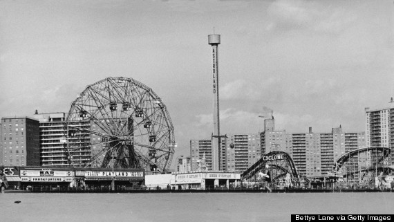 coney island cyclone black and white