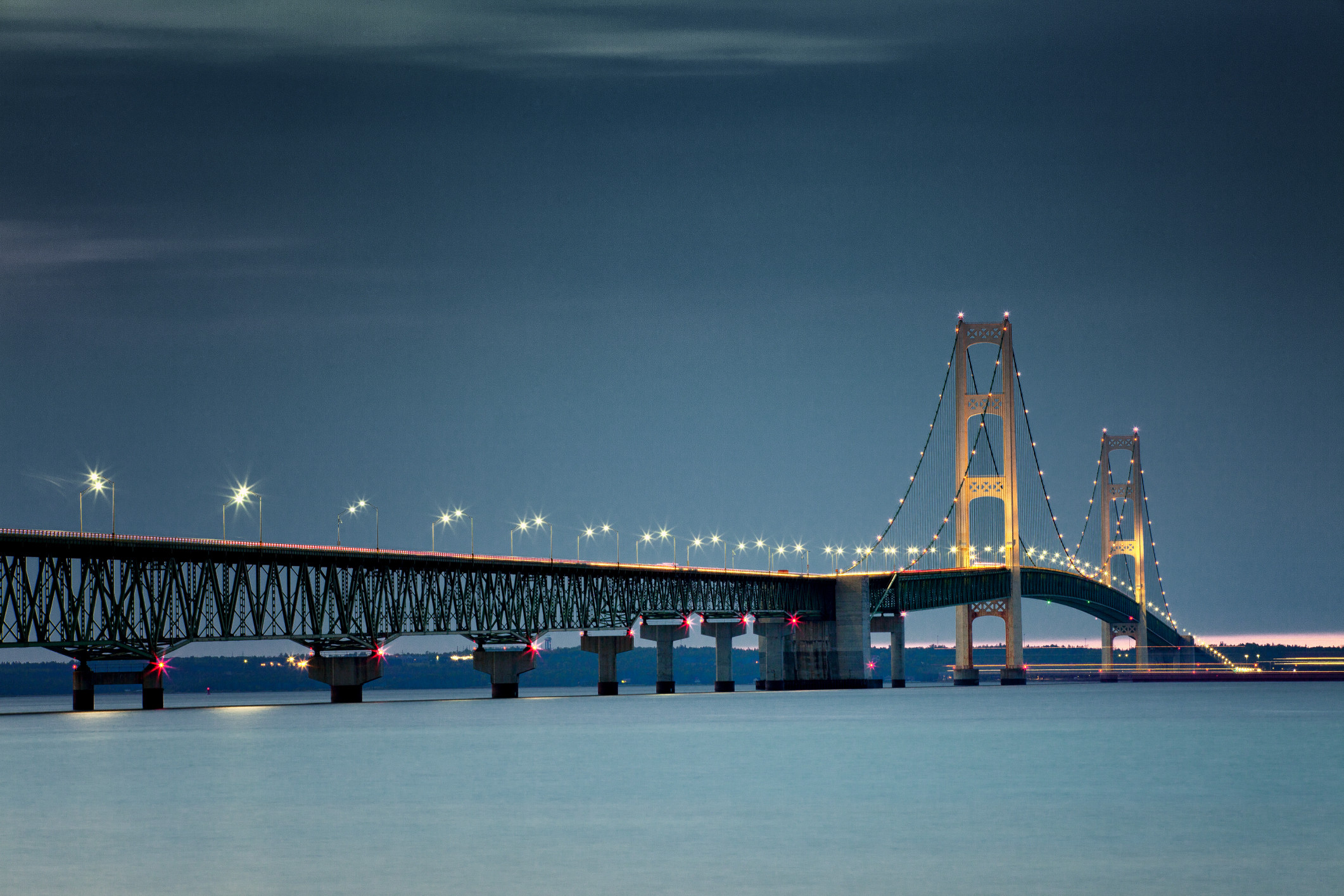 mackinac bridge sunset