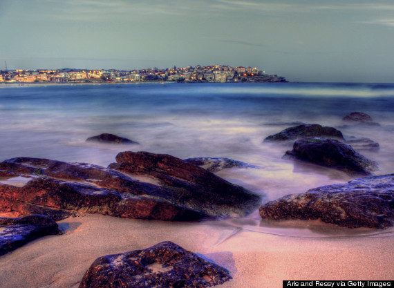 bondi beach dusk