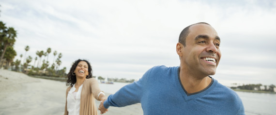 mature couple on beach