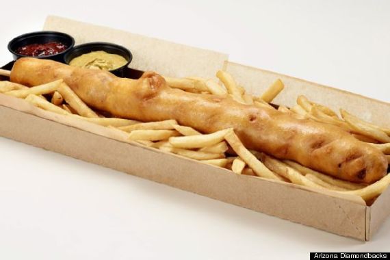 Behold the monstrous two-foot-long Texas Rangers 'boomstick' hot dog