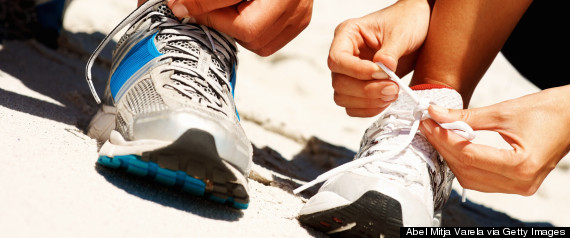 woman sneakers close up