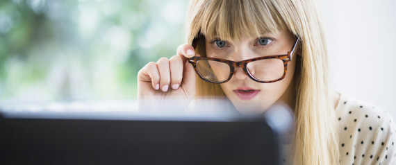 employee staring at computer