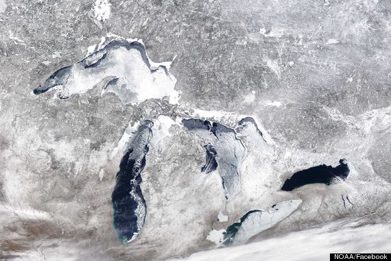 frozen great lakes