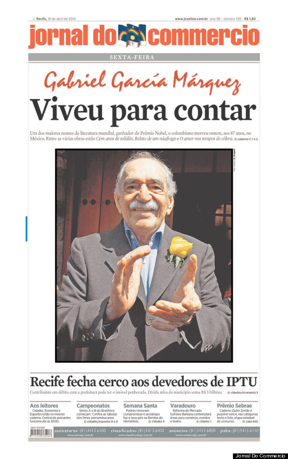 gabriel garcia marquez front page