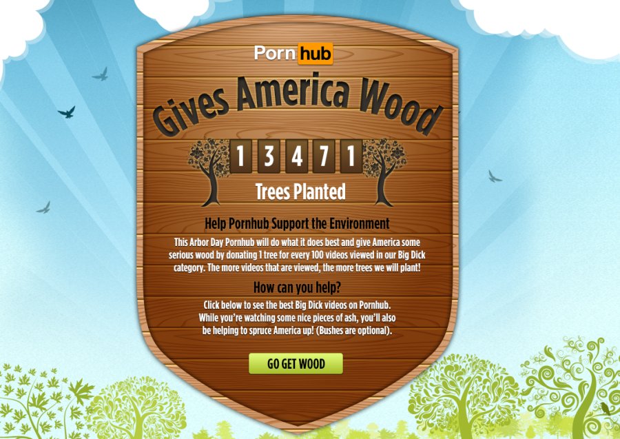 Porn Hub American - Pornhub Wants To 'Give America Wood,' Literally | HuffPost Impact