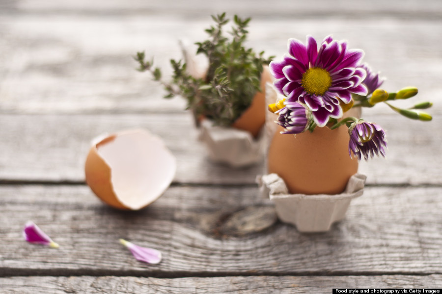 egg carton flower