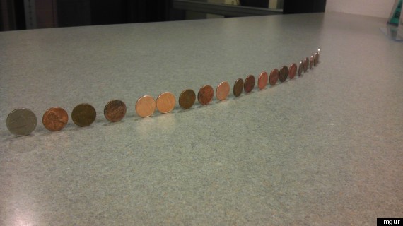 balancing pennies