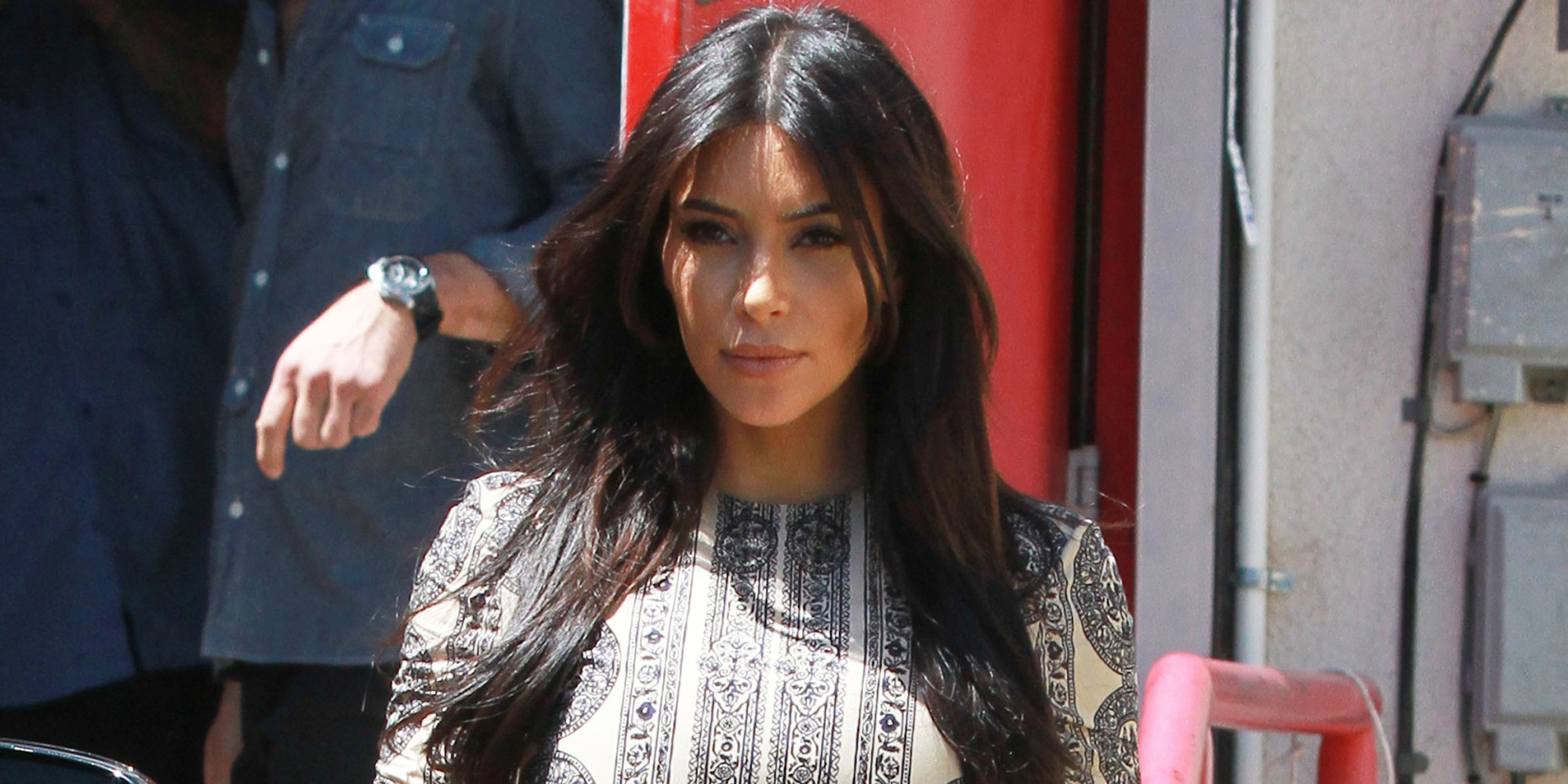 Kim Kardashian Dons Pleated Maxi Dress For Lunch Outing | HuffPost