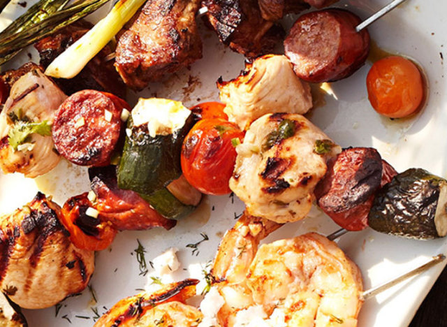 cuban chicken and sausage skewers recipe