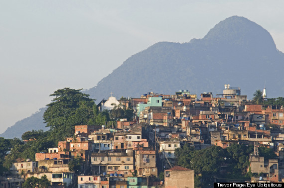 rio de janeiro with favela in background