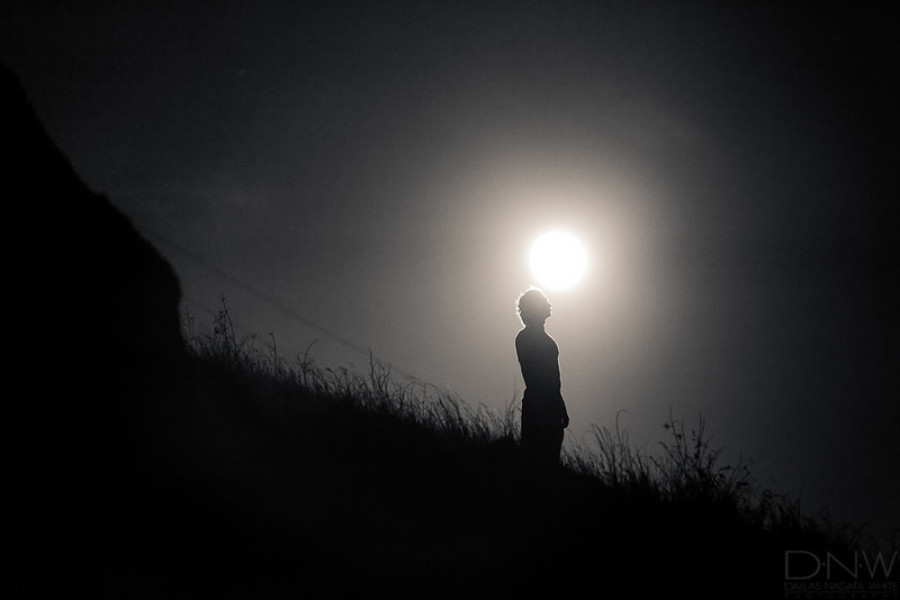 man and moon