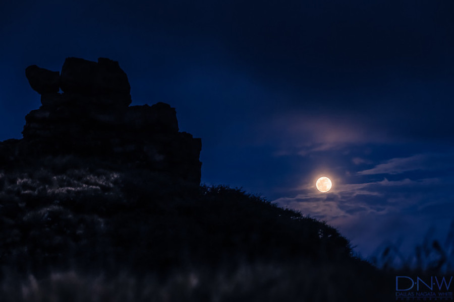 moon and cliff