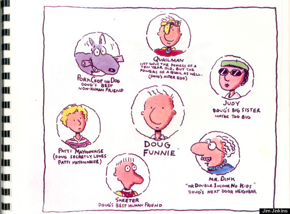 An early character map of the "Doug" universe, drawn before Jinki...