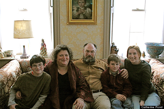 family on couch