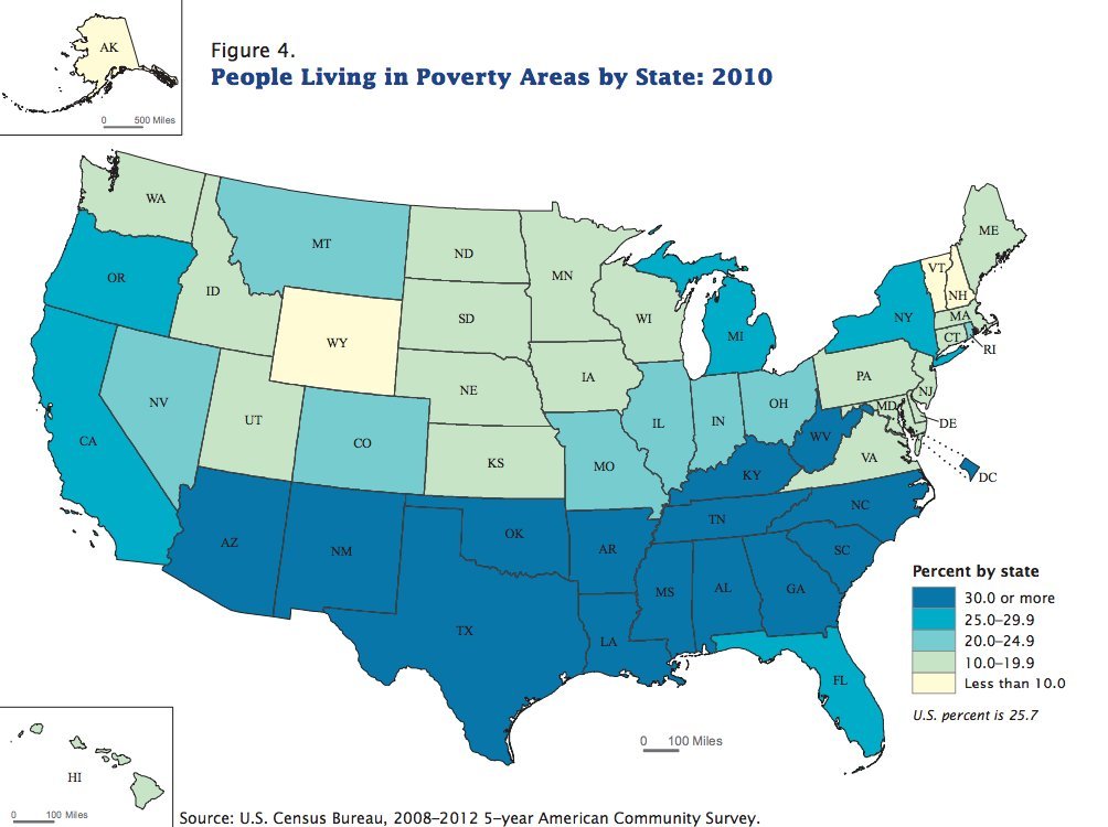 Essay on poverty in america map